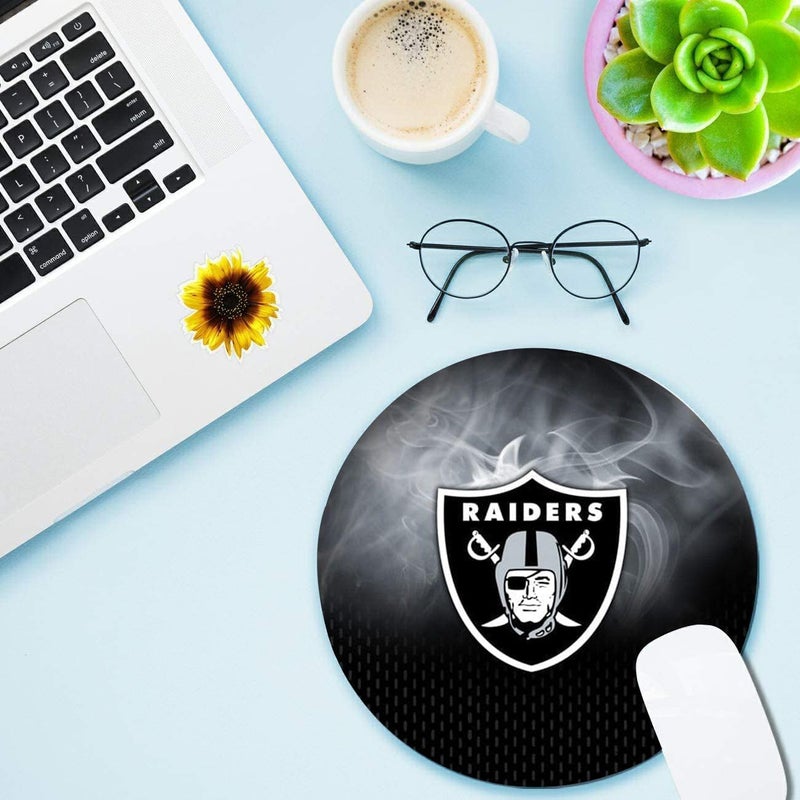 ZYJTEK Sports Round Mouse Pad,Non-Slip Rubber Base Mousepad for Computers Laptop Desk,Green Design Gaming Mouse Mat for Football Fans - Image 3